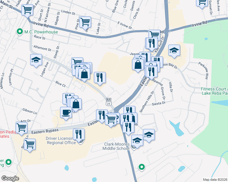map of restaurants, bars, coffee shops, grocery stores, and more near 124 Northland Drive in Richmond