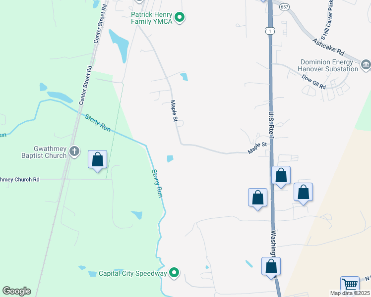 map of restaurants, bars, coffee shops, grocery stores, and more near 12275 Maple Street in Ashland