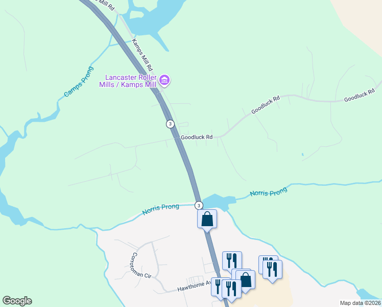 map of restaurants, bars, coffee shops, grocery stores, and more near 13283 Mary Ball Road in Kilmarnock