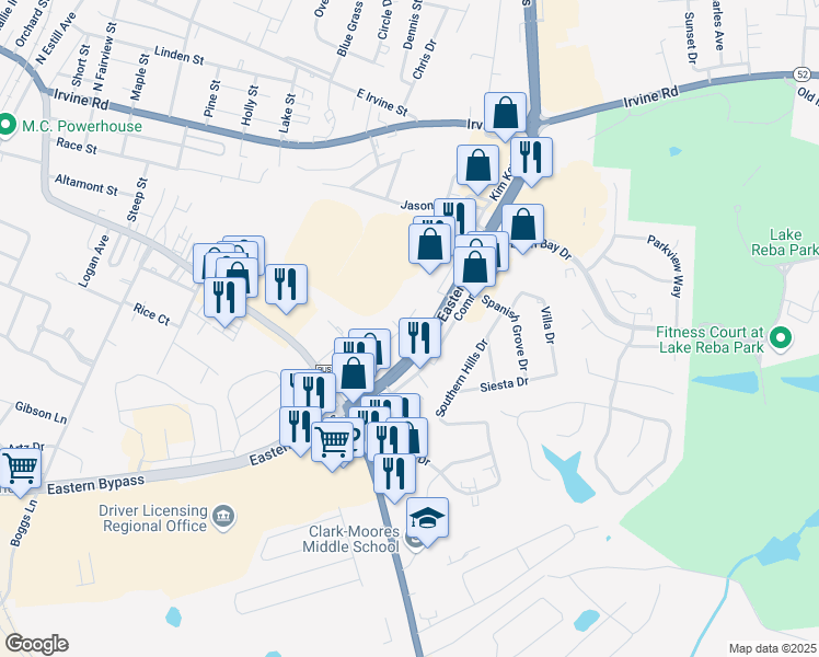 map of restaurants, bars, coffee shops, grocery stores, and more near 215 Valley Street in Richmond