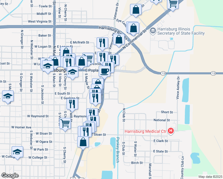 map of restaurants, bars, coffee shops, grocery stores, and more near 4 Creighton Street in Harrisburg