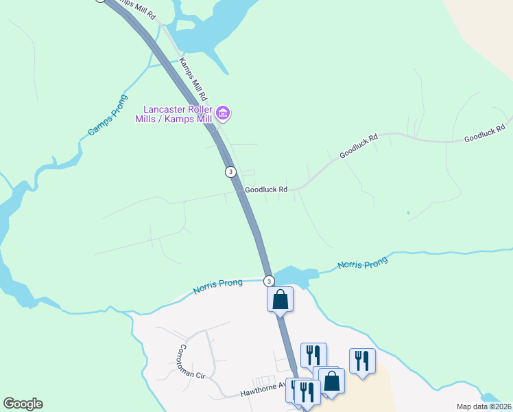map of restaurants, bars, coffee shops, grocery stores, and more near 13283 Mary Ball Road in Kilmarnock