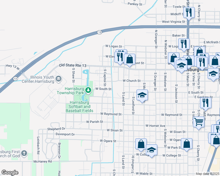 map of restaurants, bars, coffee shops, grocery stores, and more near 799 West Coolidge Avenue in Harrisburg