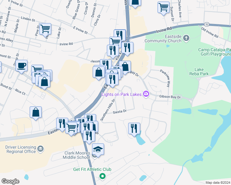 map of restaurants, bars, coffee shops, grocery stores, and more near 950 Commercial Drive in Richmond