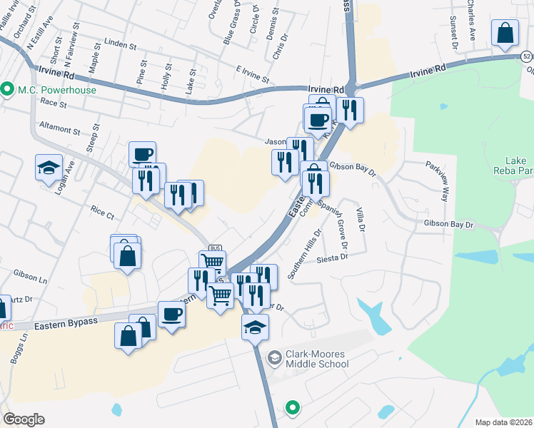map of restaurants, bars, coffee shops, grocery stores, and more near 1095 Kim Kent Drive in Richmond