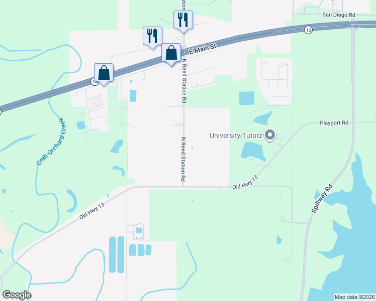 map of restaurants, bars, coffee shops, grocery stores, and more near 955 North Reed Station Road in Carbondale