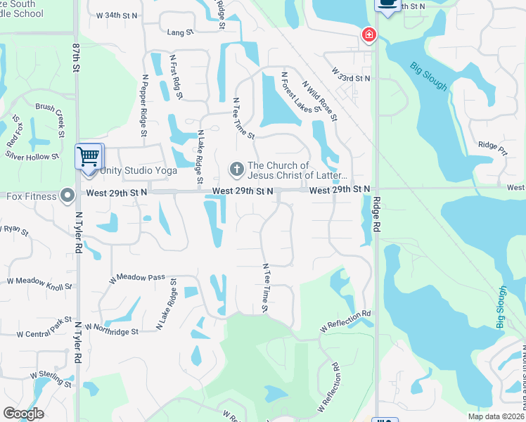 map of restaurants, bars, coffee shops, grocery stores, and more near 2931-2937 Tee Time Ct in Wichita