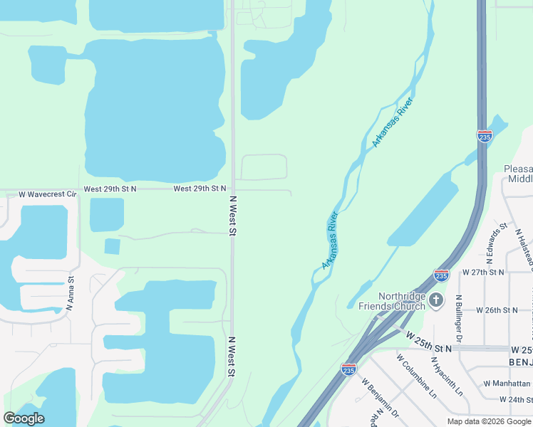 map of restaurants, bars, coffee shops, grocery stores, and more near 2920 North West Street in Wichita