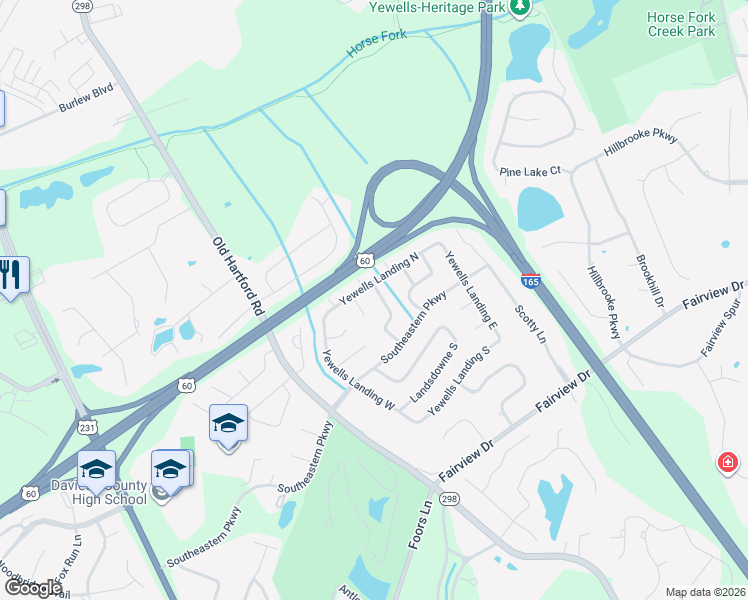 map of restaurants, bars, coffee shops, grocery stores, and more near 4100 Settlers Point in Owensboro