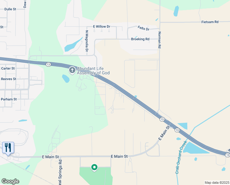 map of restaurants, bars, coffee shops, grocery stores, and more near Adams Drive in Marion