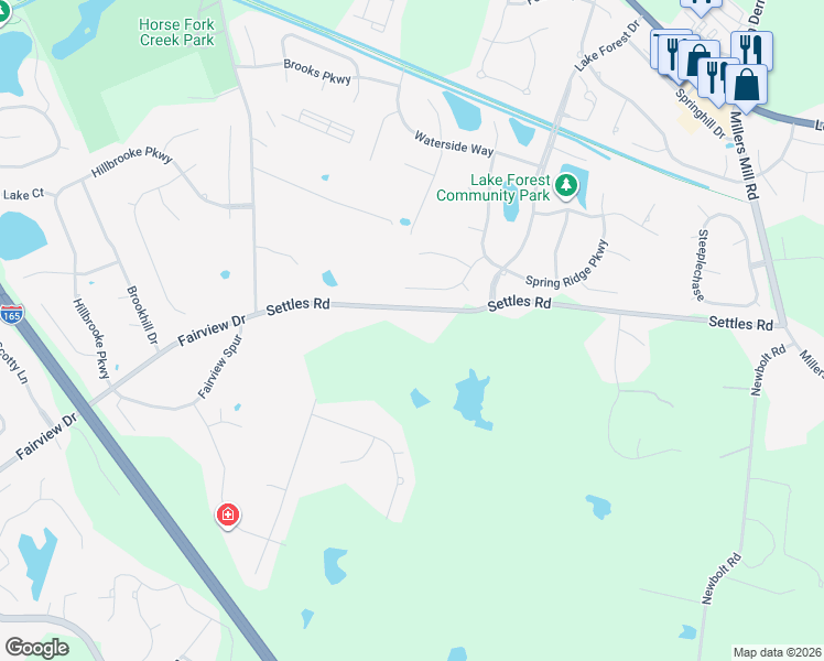 map of restaurants, bars, coffee shops, grocery stores, and more near 2884 Settles Road in Owensboro