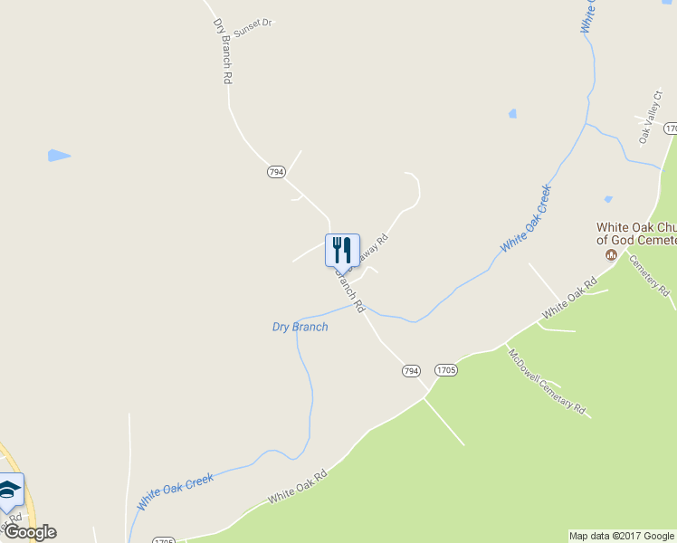 map of restaurants, bars, coffee shops, grocery stores, and more near 1228 Dry Branch Road in Irvine