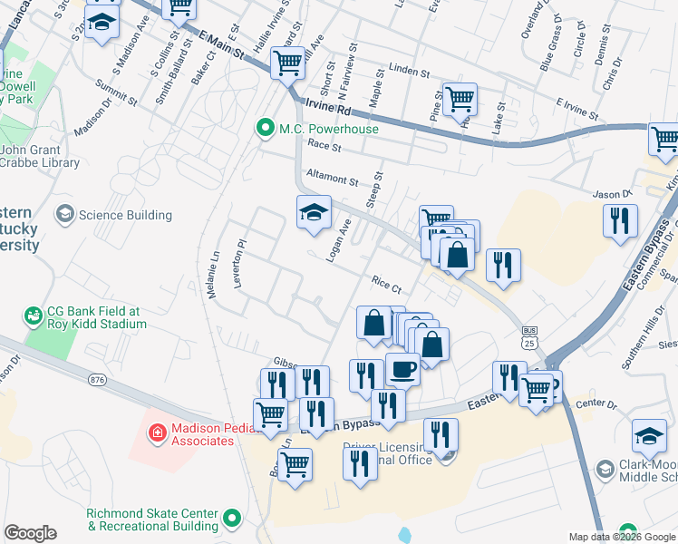 map of restaurants, bars, coffee shops, grocery stores, and more near 408 Bond Street in Richmond