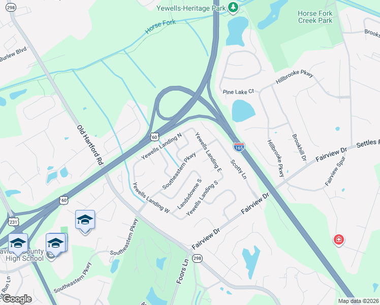 map of restaurants, bars, coffee shops, grocery stores, and more near 2429 Southeastern Parkway in Owensboro