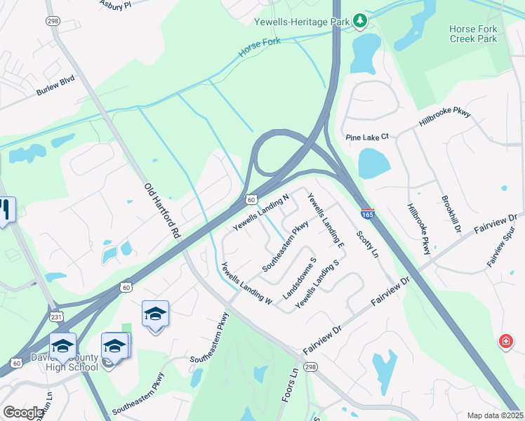 map of restaurants, bars, coffee shops, grocery stores, and more near Yewells Landing North in Owensboro