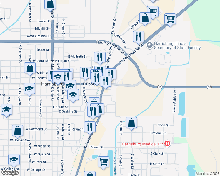 map of restaurants, bars, coffee shops, grocery stores, and more near 4 Creighton Street in Harrisburg