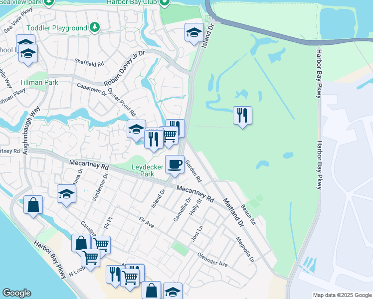 map of restaurants, bars, coffee shops, grocery stores, and more near in Alameda