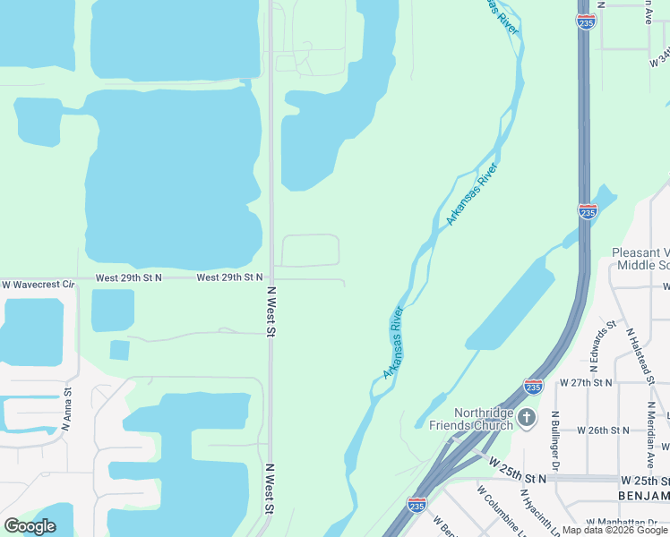 map of restaurants, bars, coffee shops, grocery stores, and more near 2920 North West Street in Wichita
