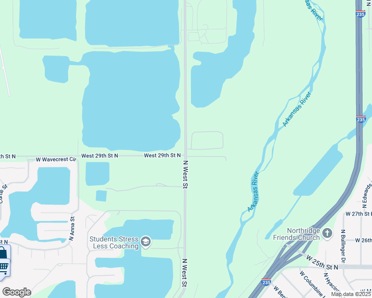 map of restaurants, bars, coffee shops, grocery stores, and more near 3022 North 39th Street West in Wichita
