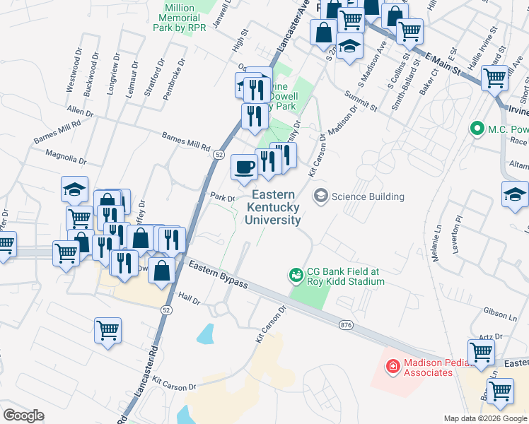 map of restaurants, bars, coffee shops, grocery stores, and more near 228 Park Drive in Richmond
