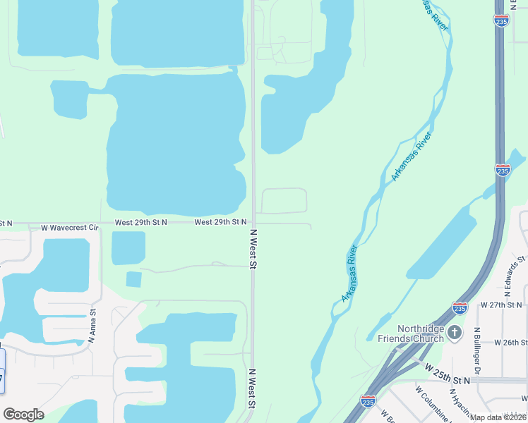map of restaurants, bars, coffee shops, grocery stores, and more near 3022-3400 North 39th Street West in Wichita