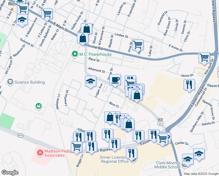 map of restaurants, bars, coffee shops, grocery stores, and more near 436 Big Hill Avenue in Richmond