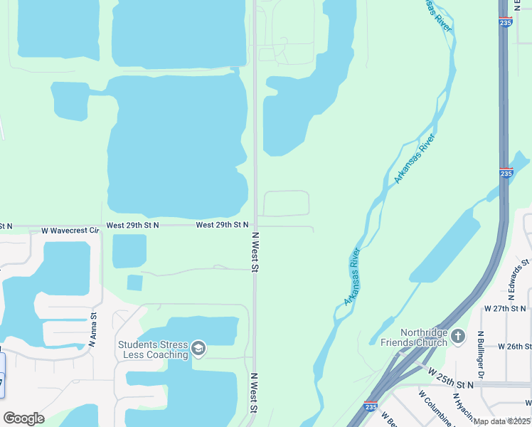 map of restaurants, bars, coffee shops, grocery stores, and more near 3022-3400 North 39th Street West in Wichita
