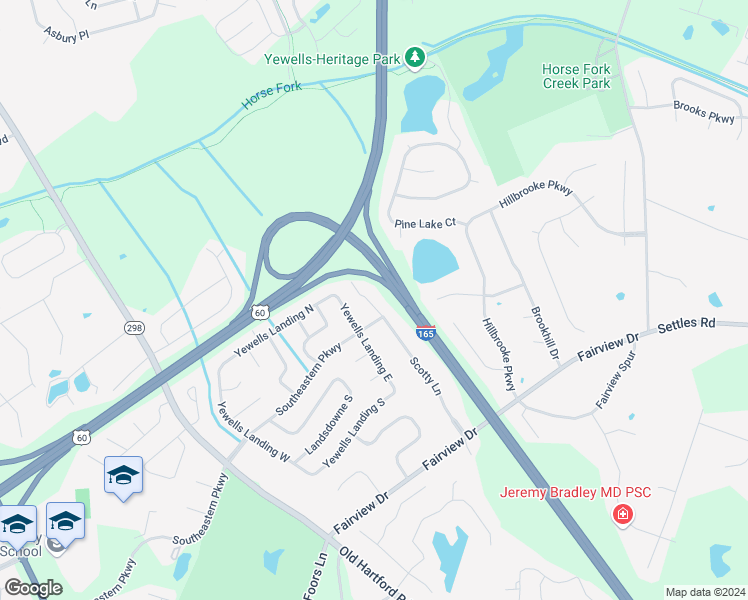 map of restaurants, bars, coffee shops, grocery stores, and more near 4219A Scotty Lane in Owensboro