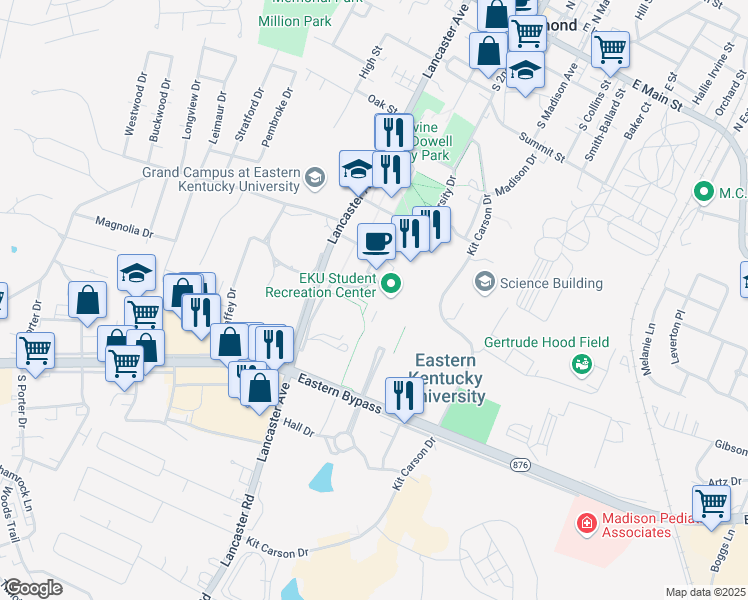 map of restaurants, bars, coffee shops, grocery stores, and more near in Richmond