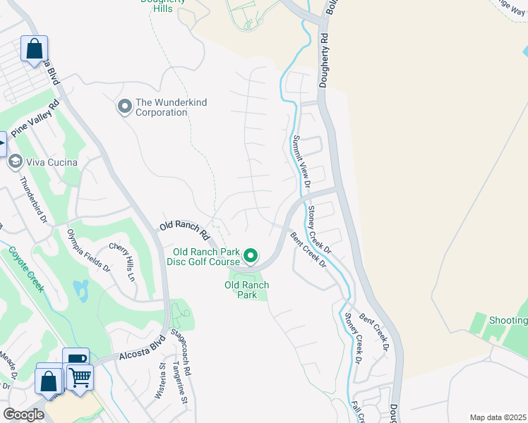 map of restaurants, bars, coffee shops, grocery stores, and more near 400 Merriwood Place in San Ramon