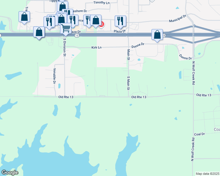 map of restaurants, bars, coffee shops, grocery stores, and more near 1620 Old Route 13 in Carterville