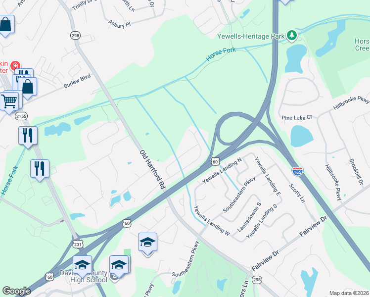 map of restaurants, bars, coffee shops, grocery stores, and more near 2049-2053 Little Stream Run in Owensboro