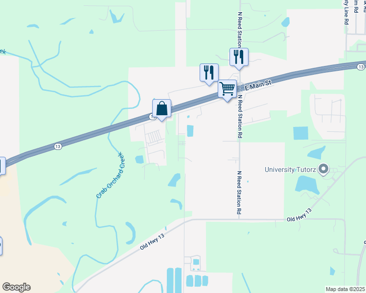 map of restaurants, bars, coffee shops, grocery stores, and more near 1125 Sanpat Lane in Carbondale