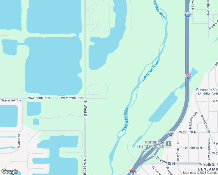 map of restaurants, bars, coffee shops, grocery stores, and more near 2920 North West Street in Wichita