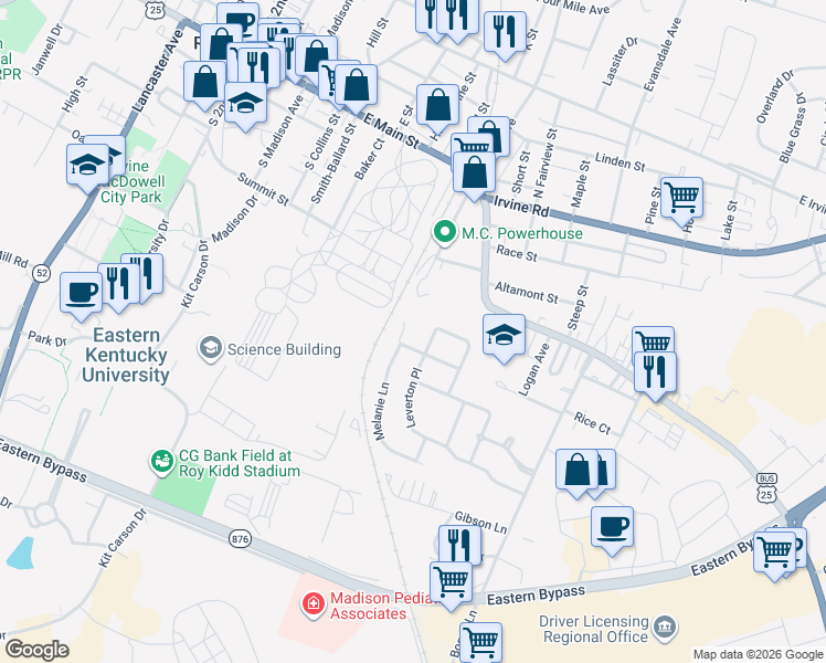 map of restaurants, bars, coffee shops, grocery stores, and more near 799 Chatham Court in Richmond