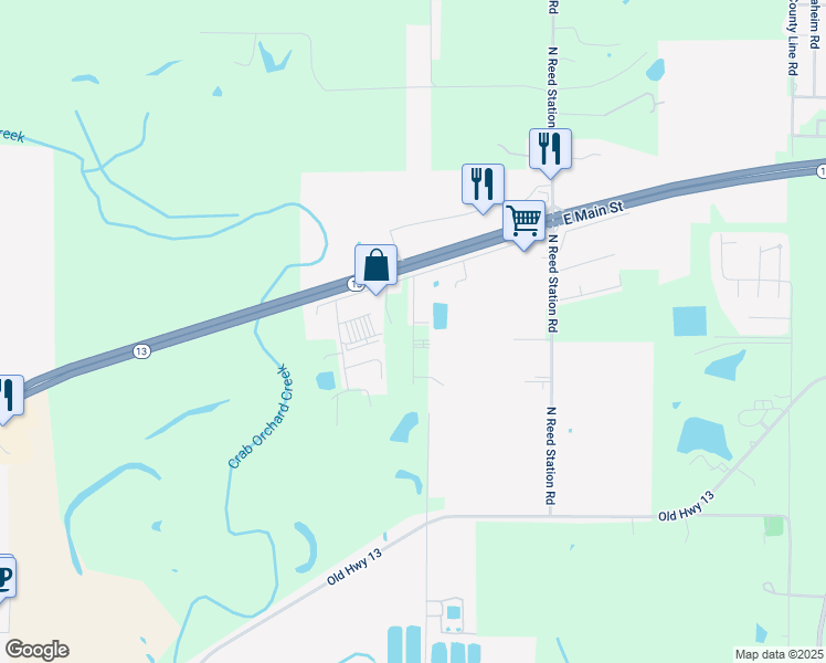map of restaurants, bars, coffee shops, grocery stores, and more near 1250 Sanpat Lane in Carbondale