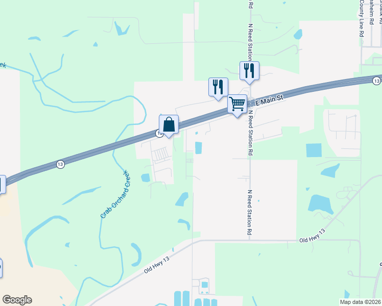map of restaurants, bars, coffee shops, grocery stores, and more near 1250 Sanpat Lane in Carbondale