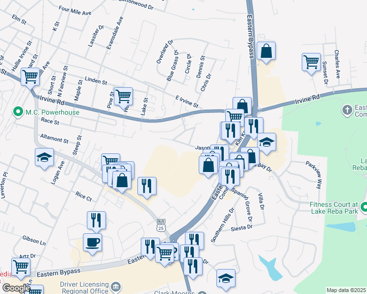 map of restaurants, bars, coffee shops, grocery stores, and more near 407 Jason Drive in Richmond