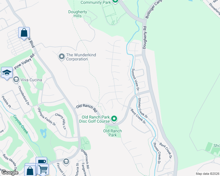 map of restaurants, bars, coffee shops, grocery stores, and more near 904 Regency Court in San Ramon