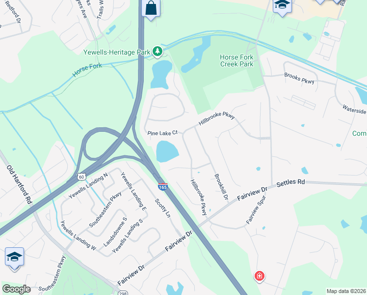 map of restaurants, bars, coffee shops, grocery stores, and more near 2531 Hillbrooke Parkway in Owensboro