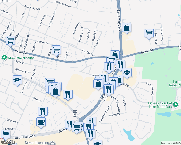 map of restaurants, bars, coffee shops, grocery stores, and more near 407 Jason Drive in Richmond
