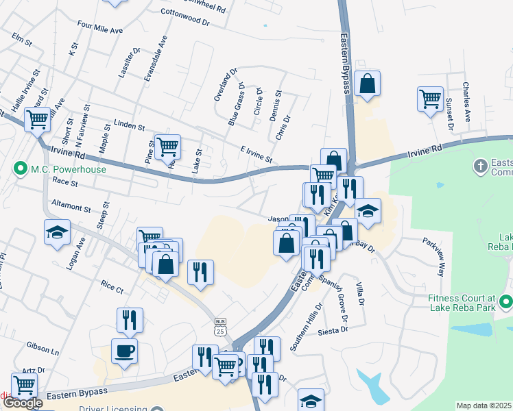map of restaurants, bars, coffee shops, grocery stores, and more near 407 Jason Drive in Richmond