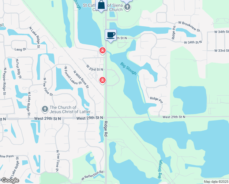 map of restaurants, bars, coffee shops, grocery stores, and more near 3126 North Westwind Bay Court in Wichita