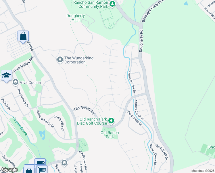 map of restaurants, bars, coffee shops, grocery stores, and more near 904 Regency Court in San Ramon