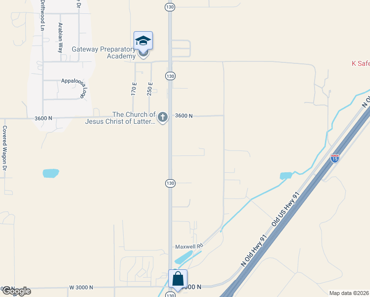 map of restaurants, bars, coffee shops, grocery stores, and more near 3490 North Minersville Highway in Cedar City