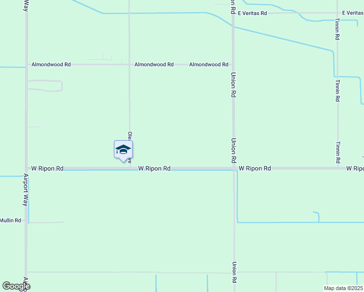 map of restaurants, bars, coffee shops, grocery stores, and more near 5793 West Ripon Road in Manteca
