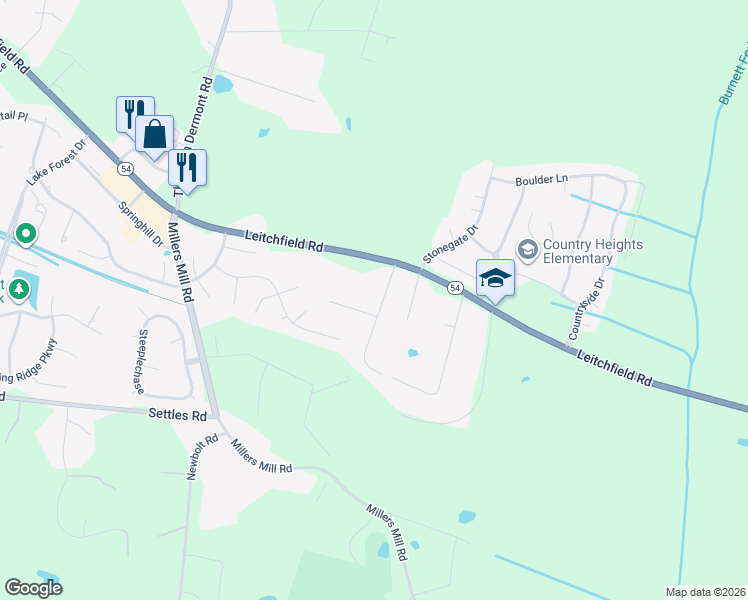 map of restaurants, bars, coffee shops, grocery stores, and more near 4750 Highway 54 in Owensboro