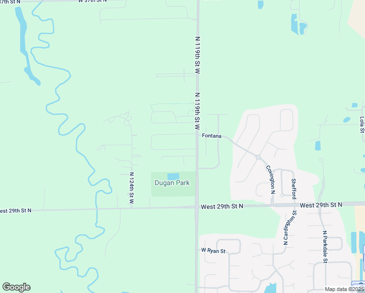 map of restaurants, bars, coffee shops, grocery stores, and more near 3217-3403 North 119th Street West in Wichita