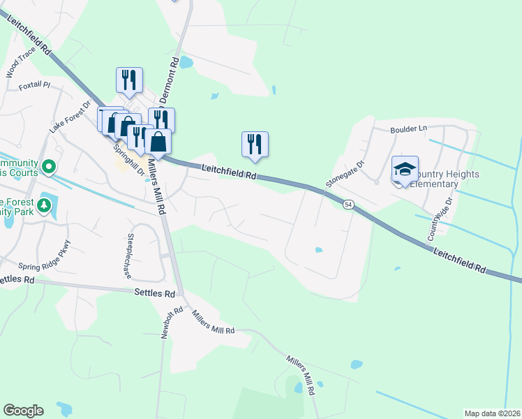 map of restaurants, bars, coffee shops, grocery stores, and more near 3459 Millers Fall Circle in Owensboro