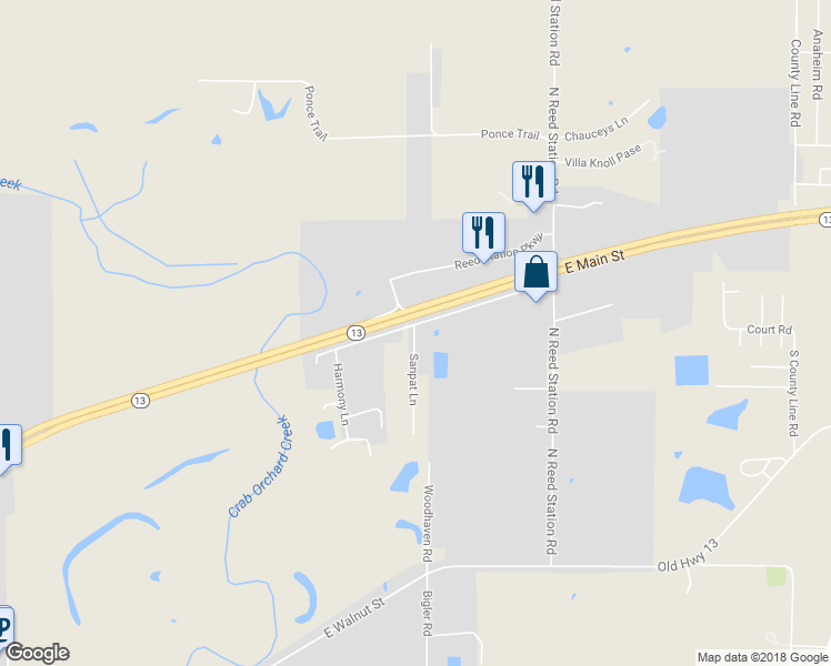 map of restaurants, bars, coffee shops, grocery stores, and more near 128 Sanpat Lane in Carbondale